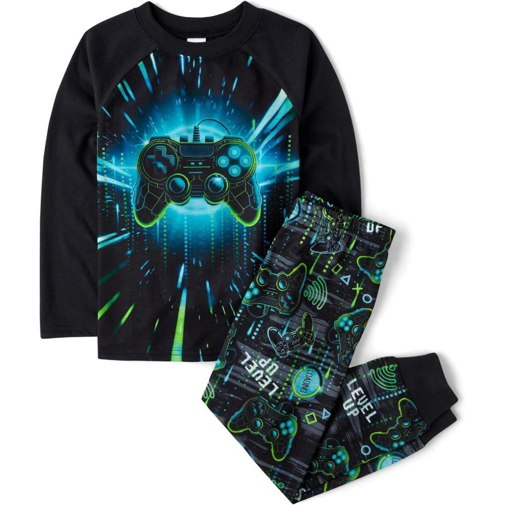 imageThe Childrens Place Boys Long Sleeve Top and Pants 2 Piece Pajamas SetsGamer