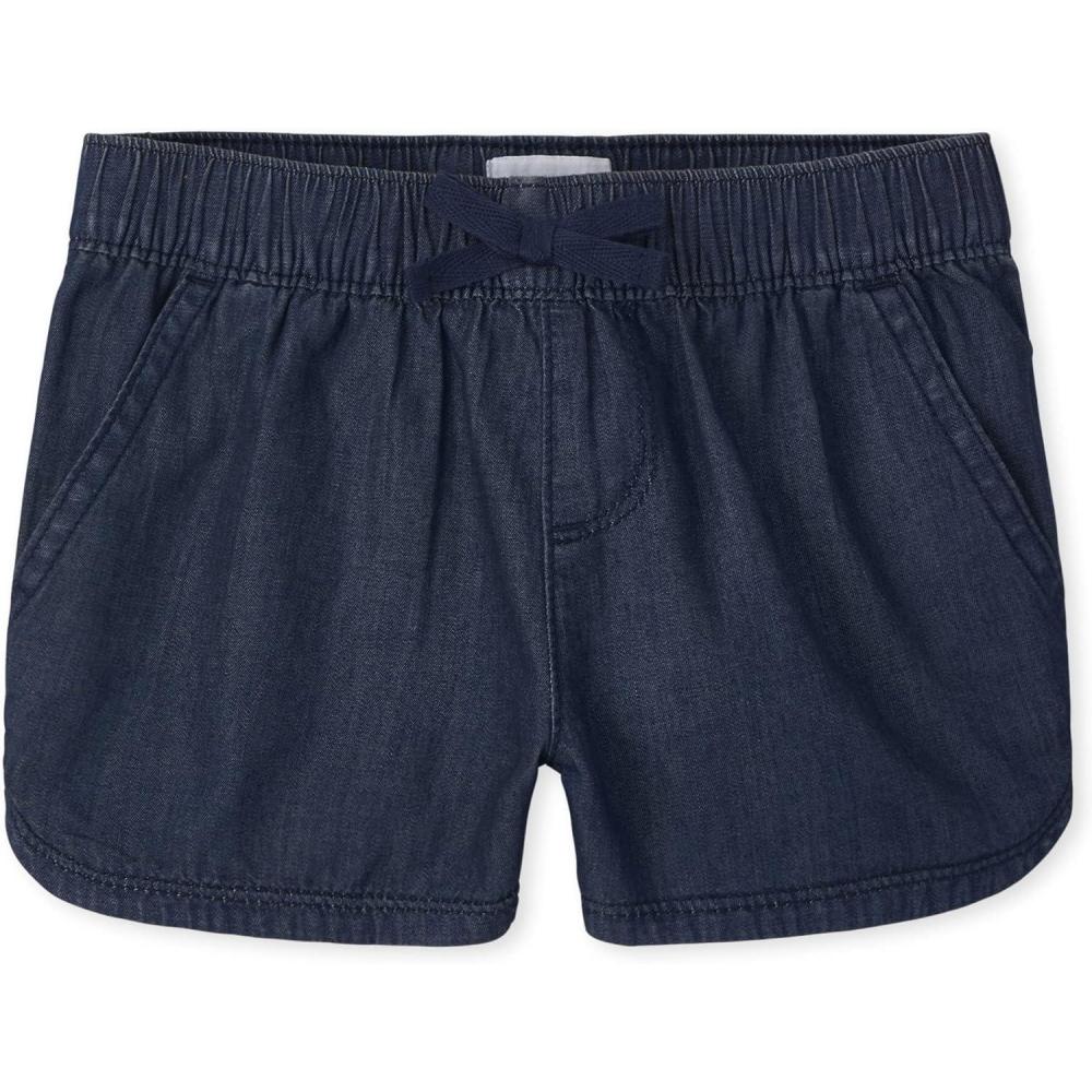 imageThe Childrens Place Girls Denim Pull on ShortsBlue