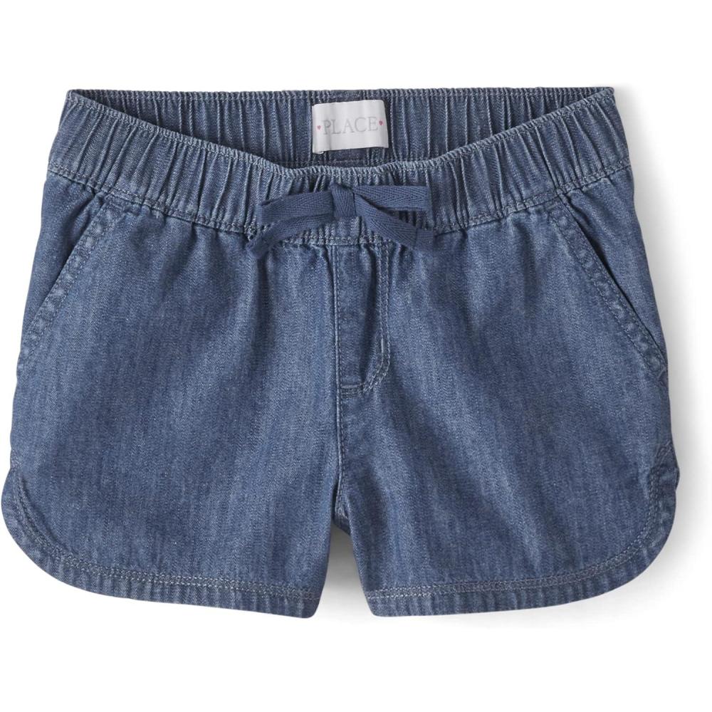 imageThe Childrens Place Girls Denim Pull on ShortsRose Wash