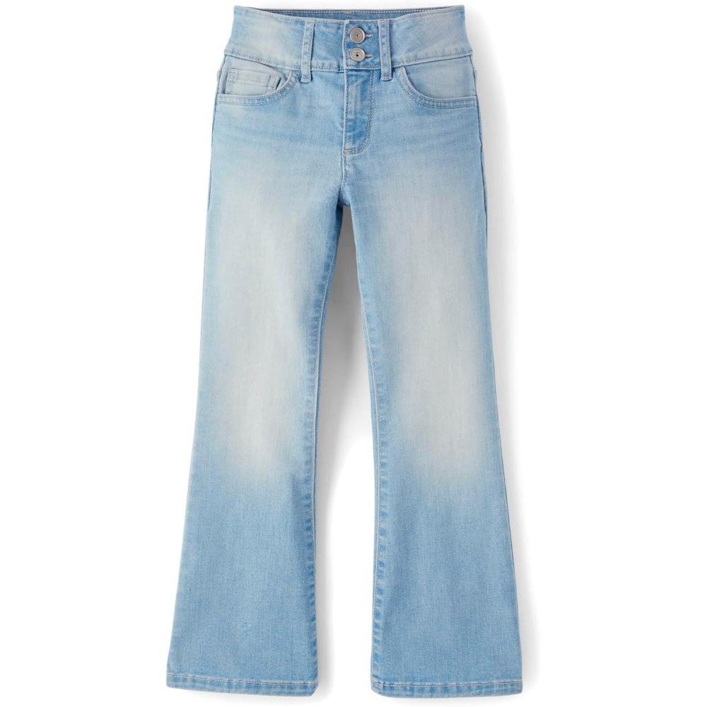 imageThe Childrens Place Girls Wide Leg Denim JeansPhoebe Wash Flare