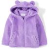 imageThe Childrens Place Baby Girls Cozy Sherpa Hooded Full Zip SweatshirtDream Lilac Critter
