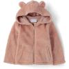 imageThe Childrens Place Baby Girls Cozy Sherpa Hooded Full Zip SweatshirtWarm Blush Critter