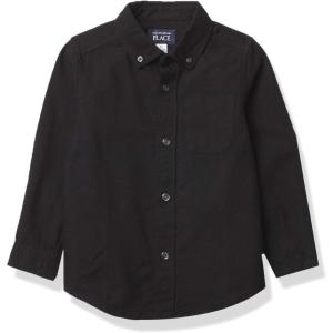 imageThe Childrens Place Baby Boys Long Sleeve Oxford Button Down ShirtBlack Single