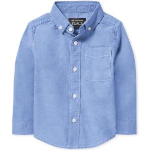 imageThe Childrens Place Baby Boys Long Sleeve Oxford Button Down ShirtLt Blue Single