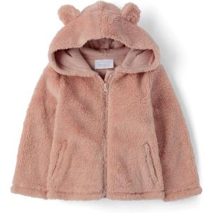 imageThe Childrens Place Baby Girls Cozy Sherpa Hooded Full Zip SweatshirtWarm Blush Critter