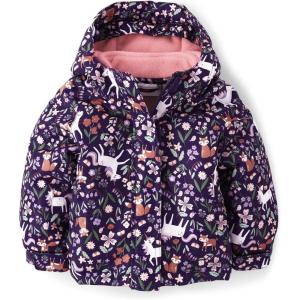 imageThe Childrens Place Baby Girls and Toddler Heavy 3 in 1 Winter JacketWind WaterResistant ShellFleece InnerEmpire Purple