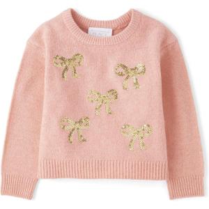 imageThe Childrens Place Baby Girls and Toddler Long Sleeve Crew Neck Pullover SweaterRose Dust