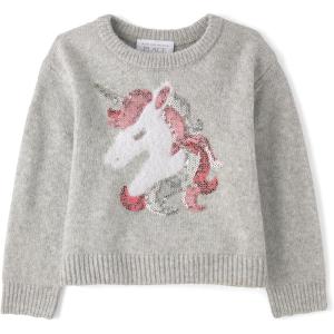 imageThe Childrens Place Baby Girls and Toddler Long Sleeve Crew Neck Pullover SweaterUnicorn