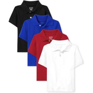 imageThe Childrens Place Baby and Toddler Boys Short Sleeve Polo ShirtNauticoBlueClassic RedWhite 4pack
