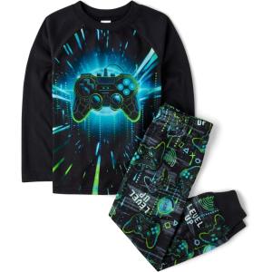 imageThe Childrens Place Boys Long Sleeve Top and Pants 2 Piece Pajamas SetsGamer