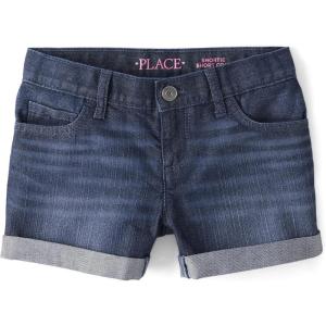 imageThe Childrens Place Girls Roll Cuff Denim ShortieHolly Wash
