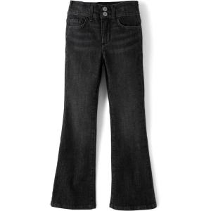 imageThe Childrens Place Girls Wide Leg Denim JeansBlack Wash Flare