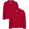 imageThe Childrens Place Baby Girls Toddler Multipack Long Sleeve Ruffle Pique PolosRuby 2pack