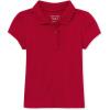 imageThe Childrens Place girls Short Sleeve Ruffle Pique PoloRuby Single