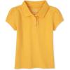 imageThe Childrens Place girls Short Sleeve Ruffle Pique PoloYellow Pencil Single
