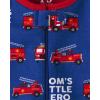 imageThe Childrens Place Boys Long Sleeve 100 Cotton ZipFront One Piece Footed PajamasFire Trucks