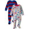 imageThe Childrens Place Baby Boys and Toddler Long Sleeve 100 Cotton ZipFront One Piece Footed PajamaFiretuck 2pack