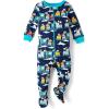 imageThe Childrens Place Baby Boys and Toddler Long Sleeve 100 Cotton ZipFront One Piece Footed PajamaTrains
