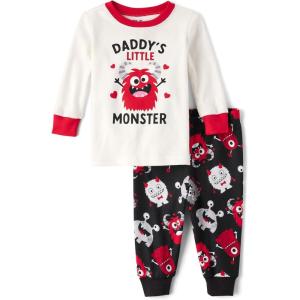 imageThe Childrens Place Baby Boys and Toddler Long Sleeve Top and Pants Snug Fit 100 Cotton 2 Piece Pajama SetDaddys Monster