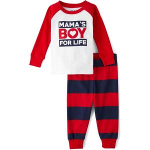 imageThe Childrens Place Baby Boys and Toddler Long Sleeve Top and Pants Snug Fit 100 Cotton 2 Piece Pajama SetMamas Boy