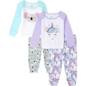 imageThe Childrens Place Baby Toddler Girls Long Sleeve Top and Pants 2 Piece Pajama SetsKoalaUnicorn 2 Pack