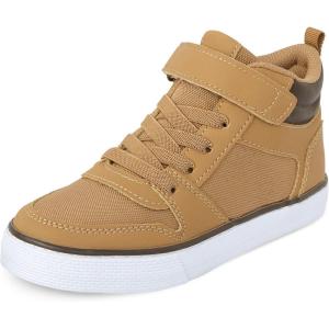 imageThe Childrens Place Boys Casual Lace Up Hi Top SneakerTan