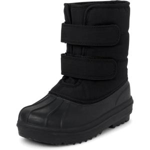 imageThe Childrens Place Boys Faux Fur Trim Winter Snow BootBlackBlack