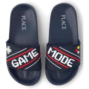 imageThe Childrens Place Boys Slide Sandal Navy 4 Big Kid US