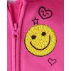 imageThe Childrens Place Girls Long Sleeve Active Hooded Fleece Full Zip UpFall Fuschia Graphic