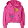 imageThe Childrens Place Girls Long Sleeve Active Hooded Fleece Full Zip UpFall Fuschia Graphic