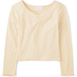 imageThe Childrens Place Girls Basic Long Sleeve VNeck Knit ShirtsFrappe