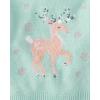 imageThe Childrens Place Girls Long Sleeve Crew Neck Pullover SweaterWintermint Reindeer