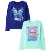 imageThe Childrens Place Baby Girls Assorted Everyday Long Sleeve Graphic TShirtsmultipacksDrinkButterfly Dream 2pack