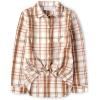 imageThe Childrens Place Girls Long Sleeve Twill Tie Front Button Down ShirtBunnys Tail Plaid
