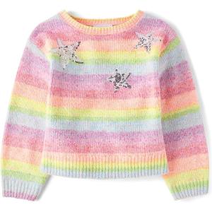 imageThe Childrens Place Girls Long Sleeve Crew Neck Pullover SweaterRainbow