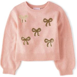 imageThe Childrens Place Girls Long Sleeve Crew Neck Pullover SweaterRose Dust