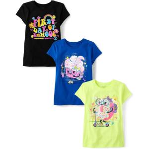 imageThe Childrens Place Girls School Graphic T Shirts MultipackFirst DayCupcakeDoughnut 3pack