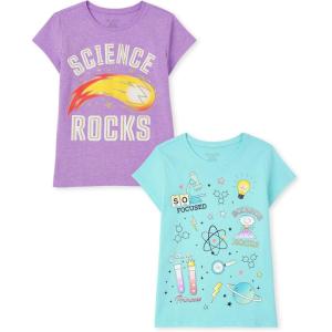 imageThe Childrens Place Girls School Graphic T Shirts MultipackScience Rocks 2 Pack