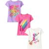 imageThe Childrens Place Girls GymnasticsCheerDance Short Sleeve Graphic TShirtsmultipacksBallerinaGoalPlay Like a Girl 3pack