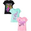 imageThe Childrens Place Girls GymnasticsCheerDance Short Sleeve Graphic TShirtsmultipacksGymnasticsCheerButterflies 3pack