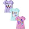 imageThe Childrens Place Girls Kindness Love Equality Short Sleeve Graphic T ShirtsButterflyHeartSmiley Faces 3pack