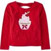 imageThe Childrens Place Girls Long Sleeve Graphic Top with Back DetailRed Cupcake