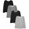 imageThe Childrens Place Girls Basic Layering Long Sleeve TeeBlack Multi 4pack