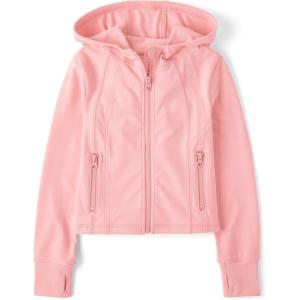 imageThe Childrens Place Girls Active Full Zip Hooded JacketFuzzy Pink
