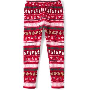 imageThe Childrens Place Girls Assorted Everyday Cozy Lined LeggingsCandy Cane Print