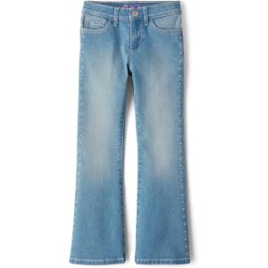 imageThe Childrens Place Girls Denim Flare JeansLt Med Wash Studded