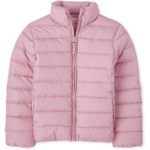imageThe Childrens Place Girls Medium Weight WindResistant WaterResistant Puffer JacketRose Quartz