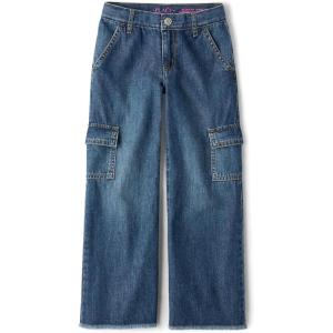 imageThe Childrens Place Girls Wide Leg Denim JeansConnie Wash Cargo