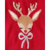 imageThe Childrens Place Girls Long Sleeve Sweater DressClassic Red Reindeer