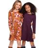 imageThe Childrens Place Girls 2 Pack Long Sleeve Fashion Skater DressAcorn FoliageHazelnut 2 Pack